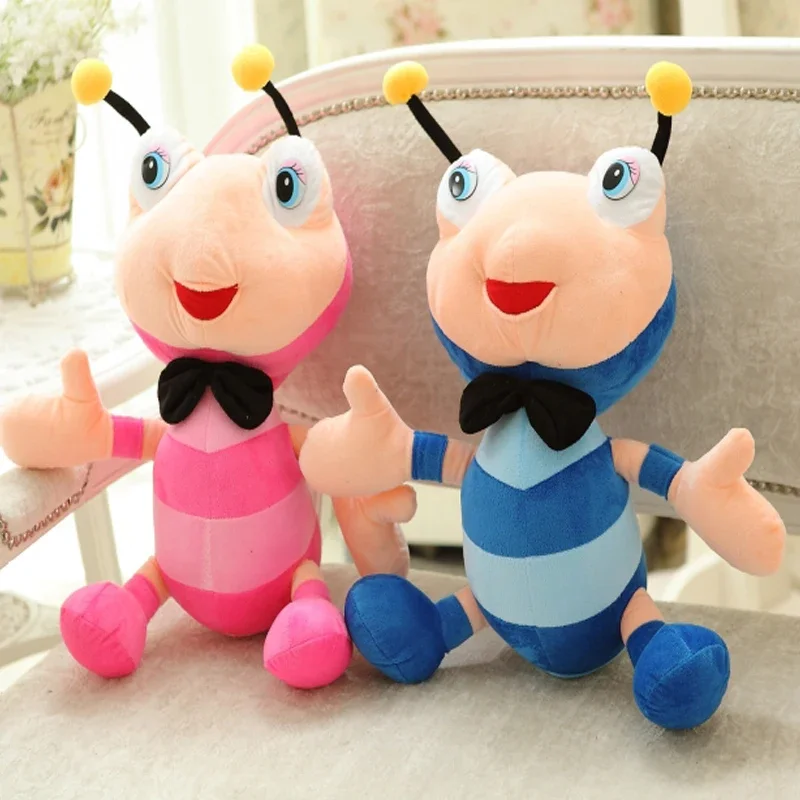 Iridescence colorful ant doll, Big Eyes Lovely Kawaii ant plush toy bee stuffed Kids doll Soft pillow Birthday Gift for children