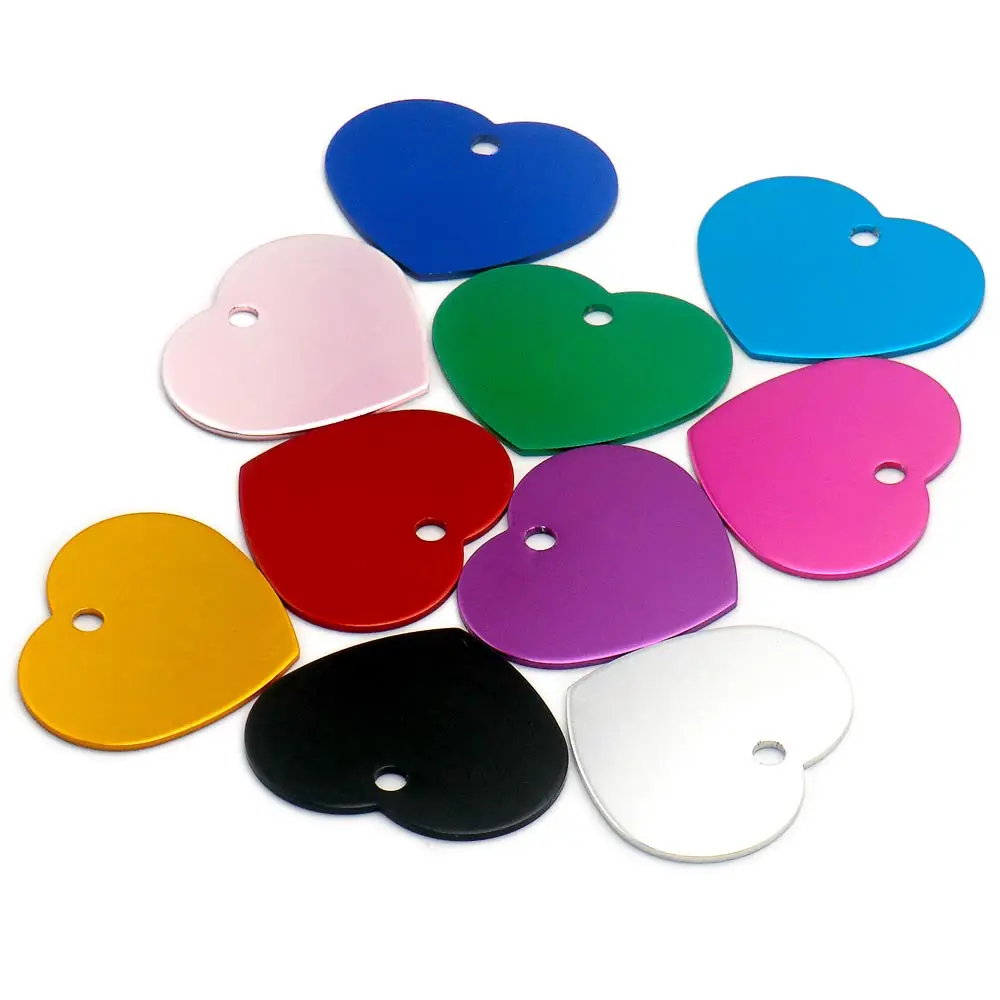 Personalize 20PCS Aluminum Heart Shape Blank Pendant Customization Laser Engraving Nameplate Metal Gift Tag KeyChain Accessories