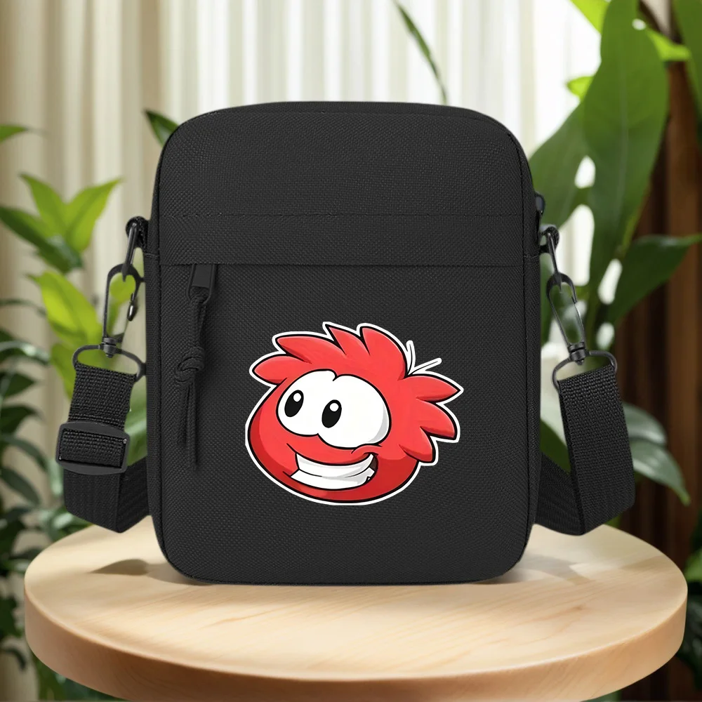 Red smiling cartoon character face Men Crossbody Bag Single Shoulder Women Cartoon Anime Film Printing Design Unisex