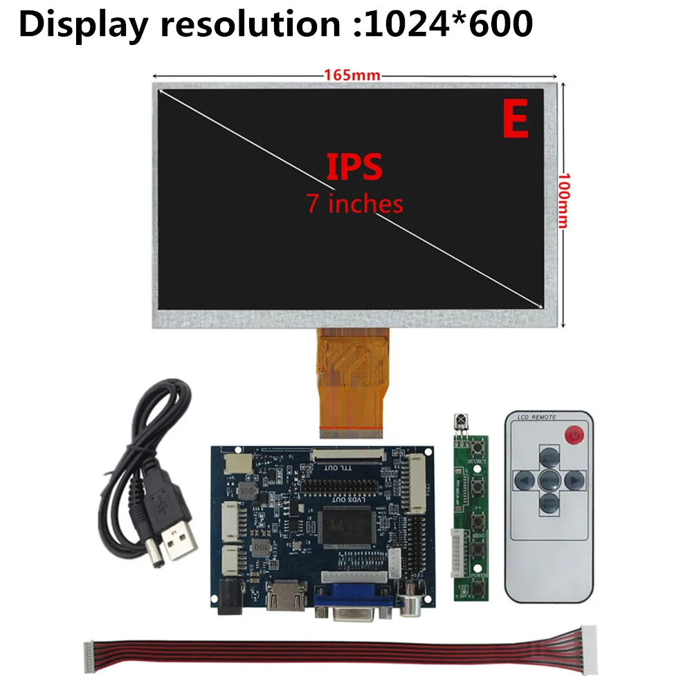 Imagem -04 - Tft Lcd Monitor Driver Placa de Controle Compatível com Hdmi Vga av Raspberry pi Computador Portátil 6.5 10.1 Display