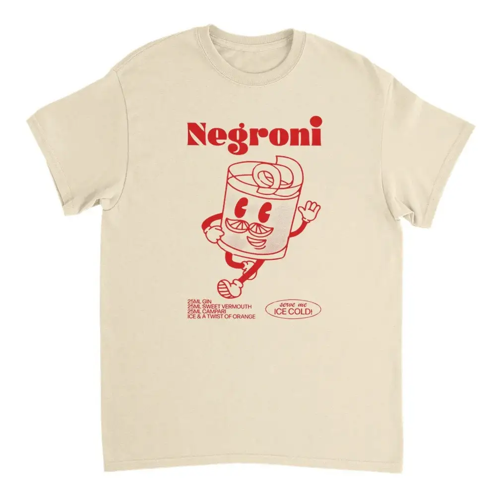 Cool NEGRONI T Shirt Happy Hour Apparel Fun for Cocktail Lovers Funny Old