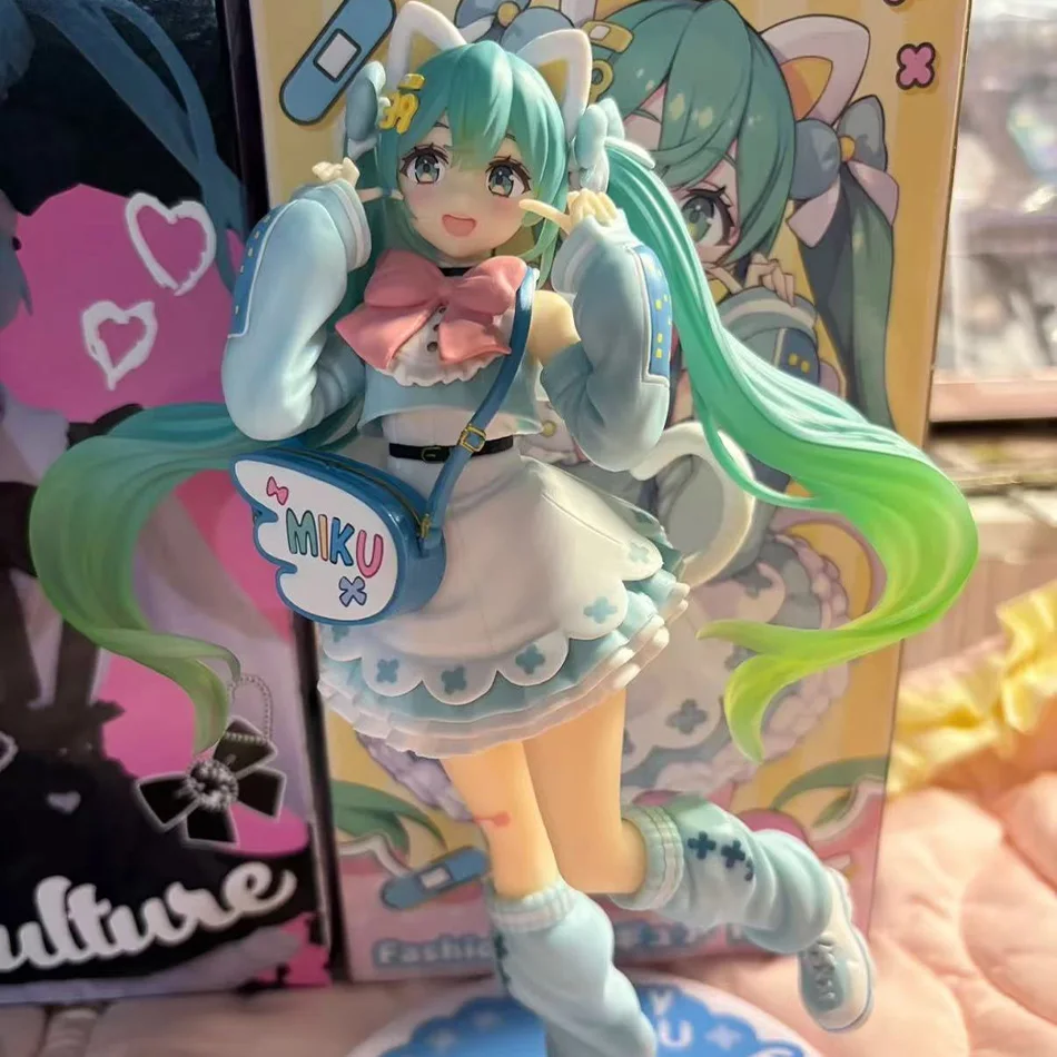 Hatsune Miku Katzen-Engel-Figur 19cm Niedliche Anime PVC Sammlerfigur mit Haaren Perfektes Geschenk Süße Hatsune Miku Ausgefallenes Sammlerstück – Detail 10
