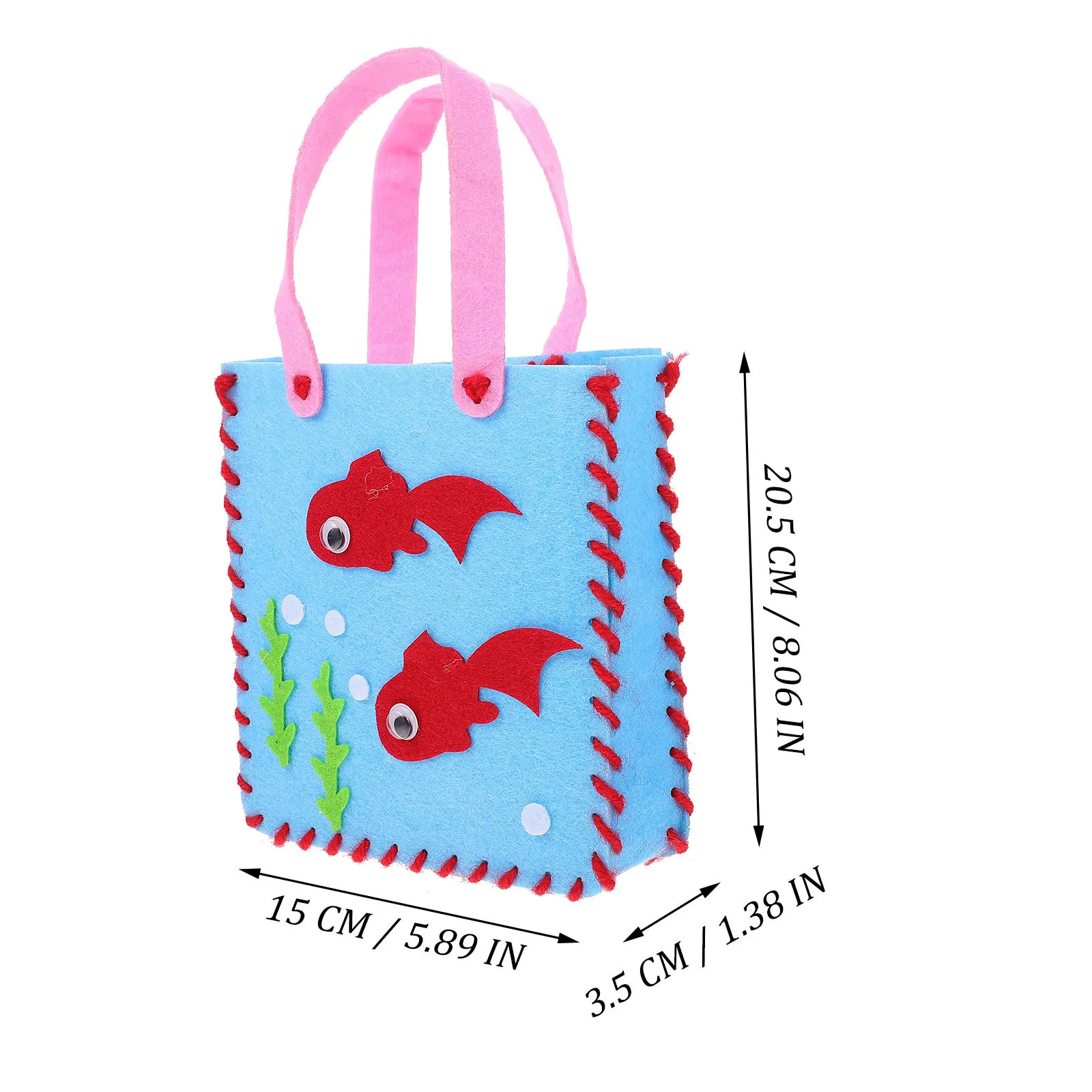 

4Pcs DIY Children Handbag Material Kit Cartoon Non-Woven Bags Kids Craft Set for Parent-Child Activities Handmade Decoration