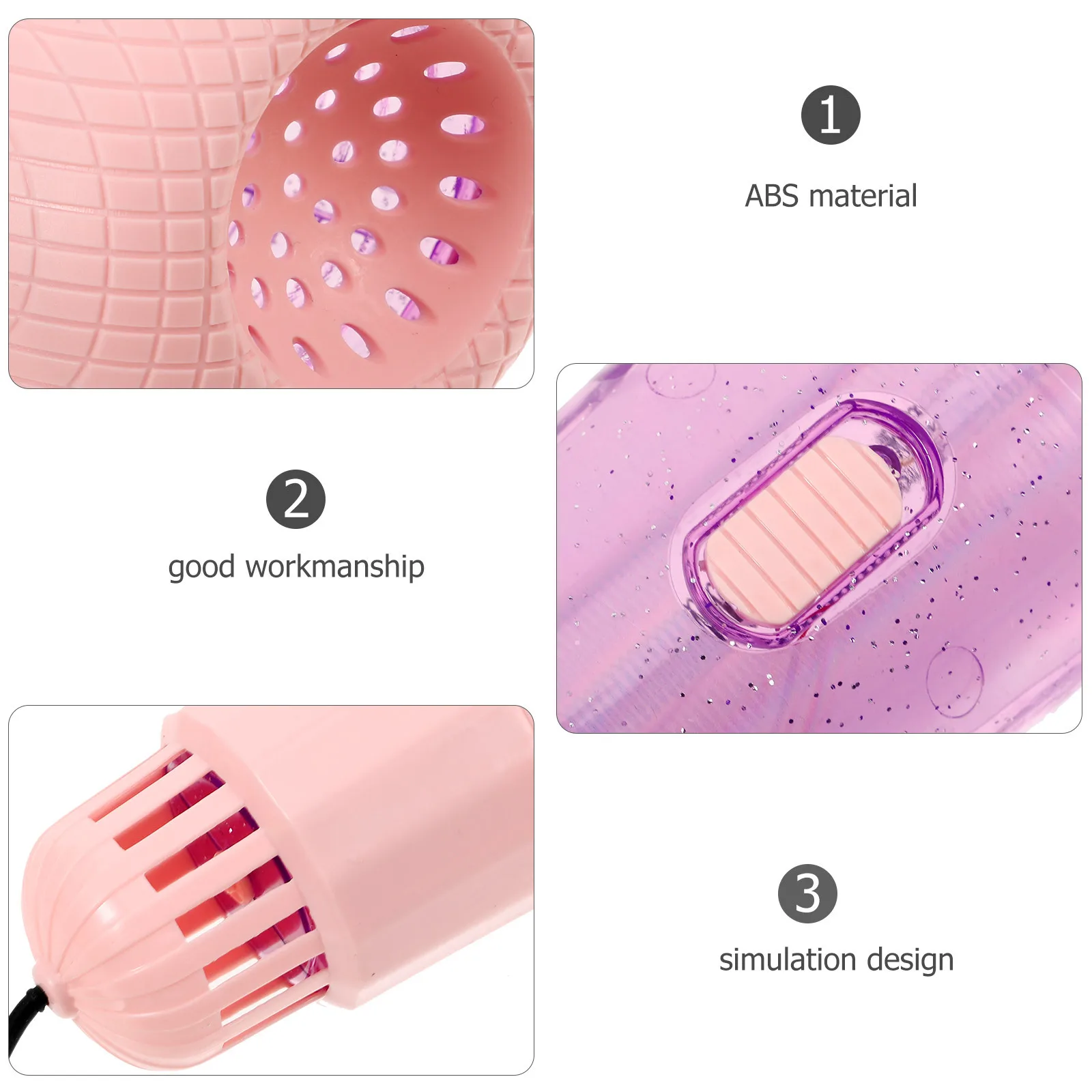 Microfone de eco leve, 2 peças, linhas suaves, instrumentos musicais infantis, acessório de performance de palco, microfone de eco