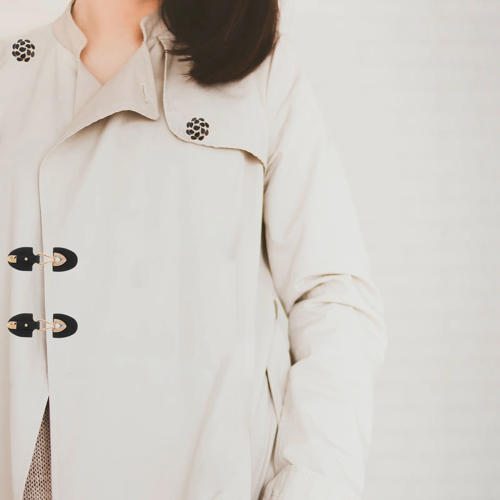 1 زوج حزام معدني أبازيم معطف أنيق تبديل أزرار استبدال ل سترة واقية سترة الملابس والاكسسوارات