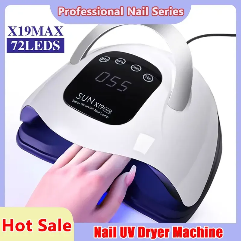 72LED الأشعة فوق البنفسجية مسمار الفن مصباح المهنية عالية الطاقة مجفف الأظافر مع الاستشعار علاج سريع هلام طلاء الأظافر تجفيف مصباح أدوات صالون الأظافر