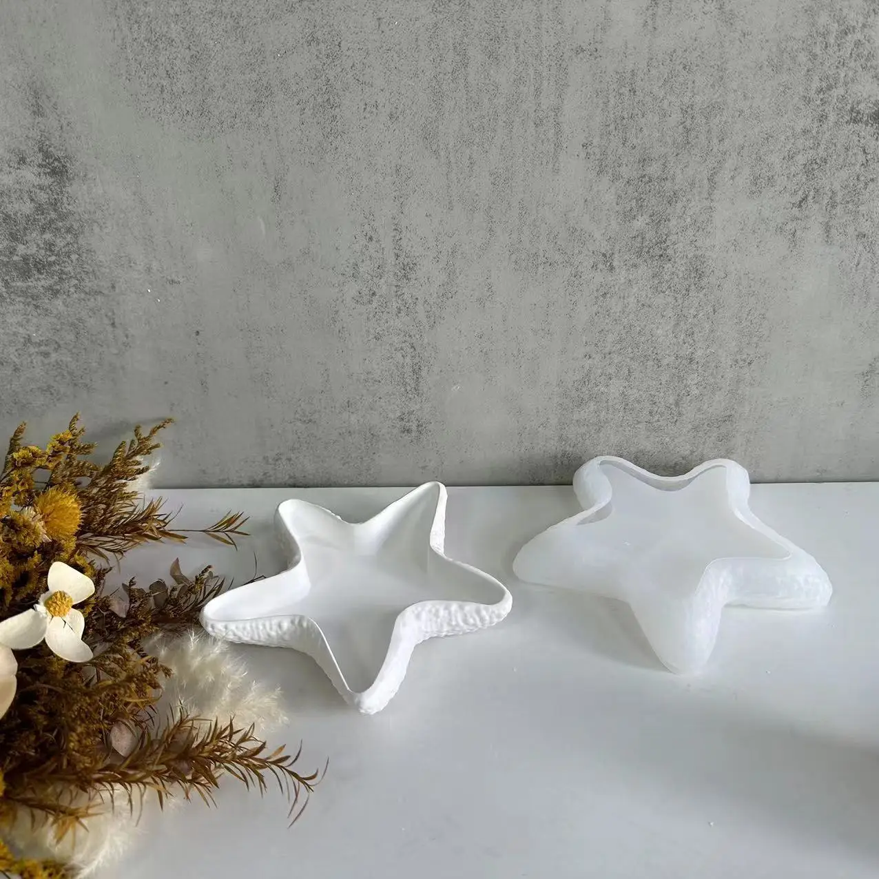 

Starfish Saucer Storage Silicone Mold DIY Candle Jewelry Starfish Tray Disc Gypsum Plaster Decoration Molds Candle Making Mould