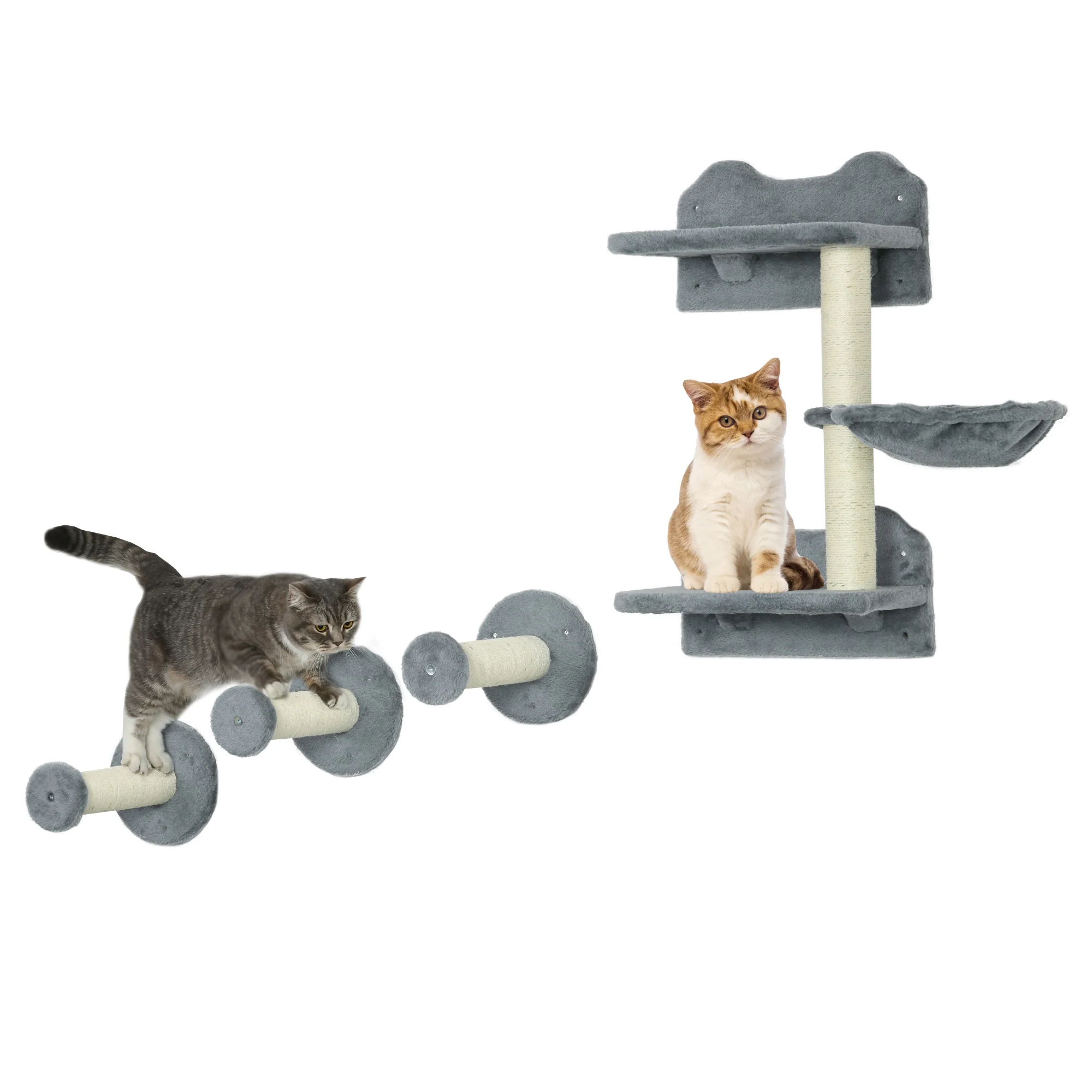 PawHut 4-piece Wall cat shelving set