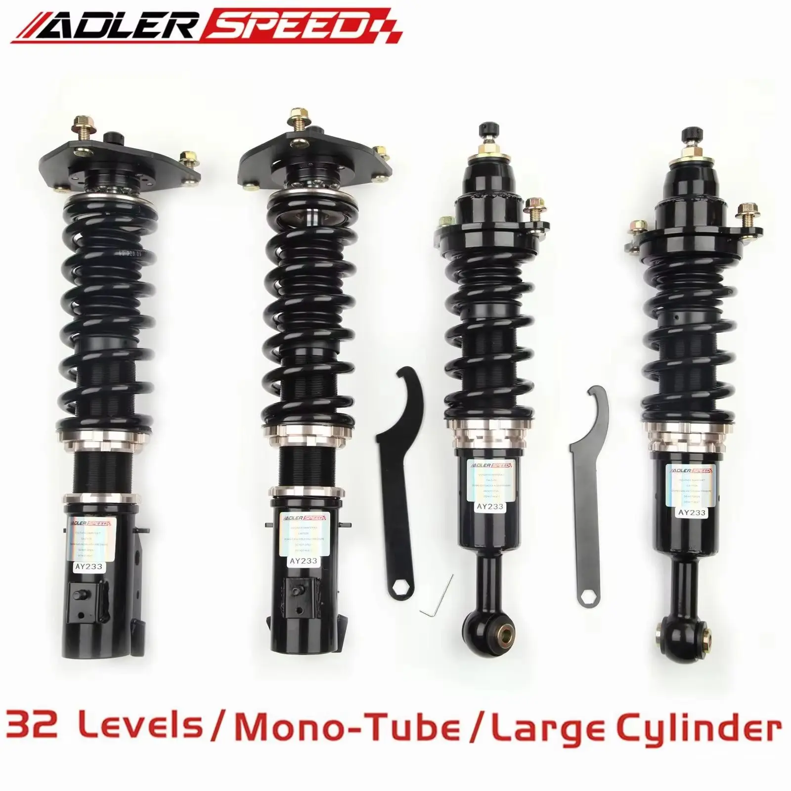 

S+ ADLERSPEED 32 Level Mono Tube Coilovers Lowering Suspension For Mitsubishi Lancer 02-06 FWD