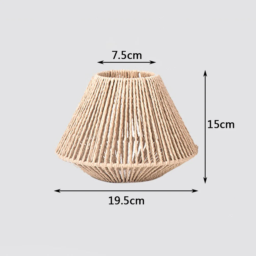 Chzimade Rattan Lamp Geometric Shade Light Cover Chandelier Hanging Wicker Woven Fixture Rustic Decorative Weave Basket