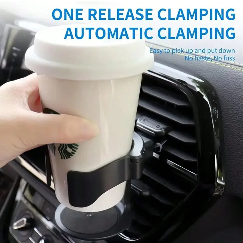1pc Universal Adjustable Car Cup Holder, Plastic Vent Mounted Beverage Bottle & Ashtray Bracket, Multifunctional Car Beverage Ho