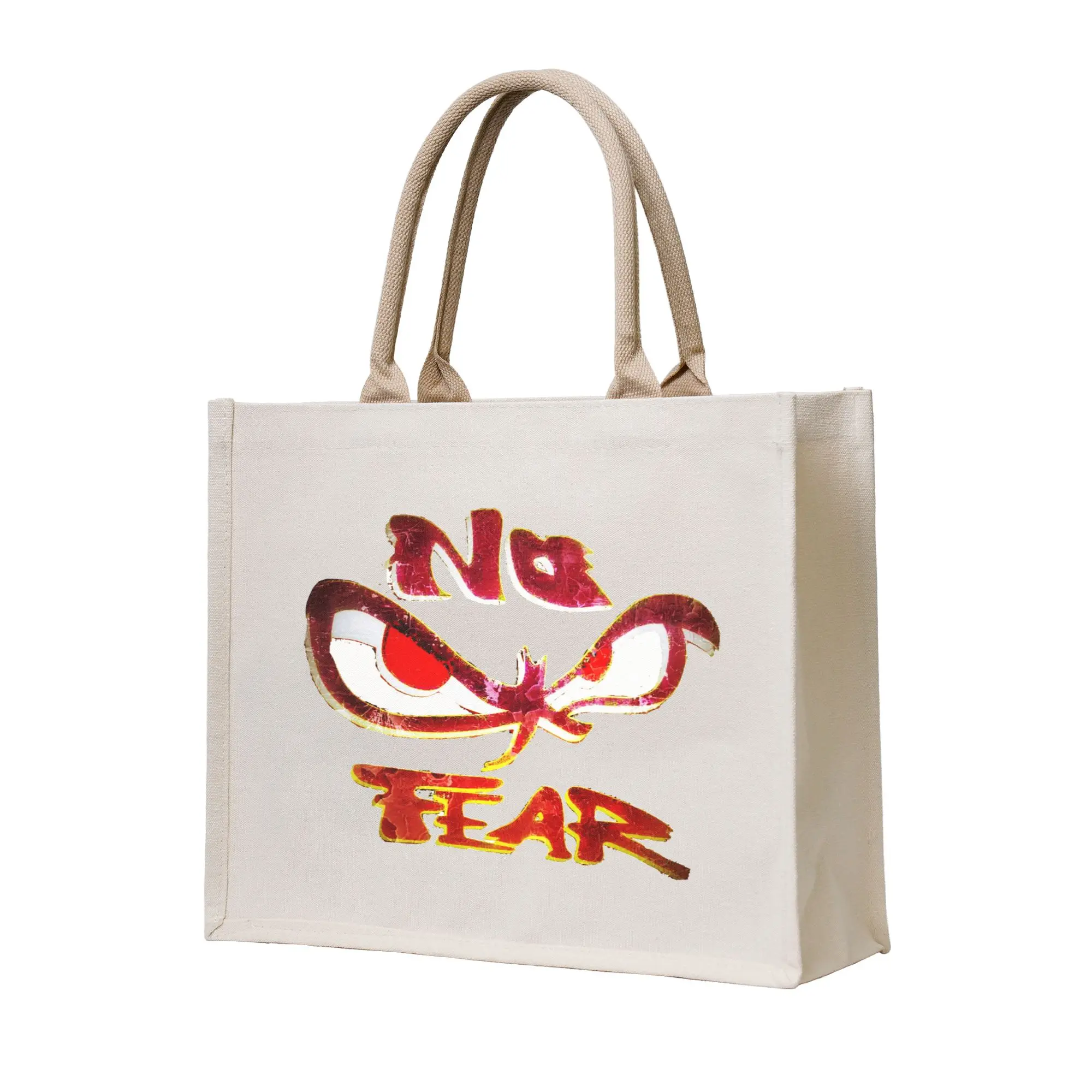 

Сумки для покупок с принтом «No Fear No Fear And Eyes», холщовая сумка-тоут, многоразовая сумка-тоут для девочек, дорожная сумка через плечо