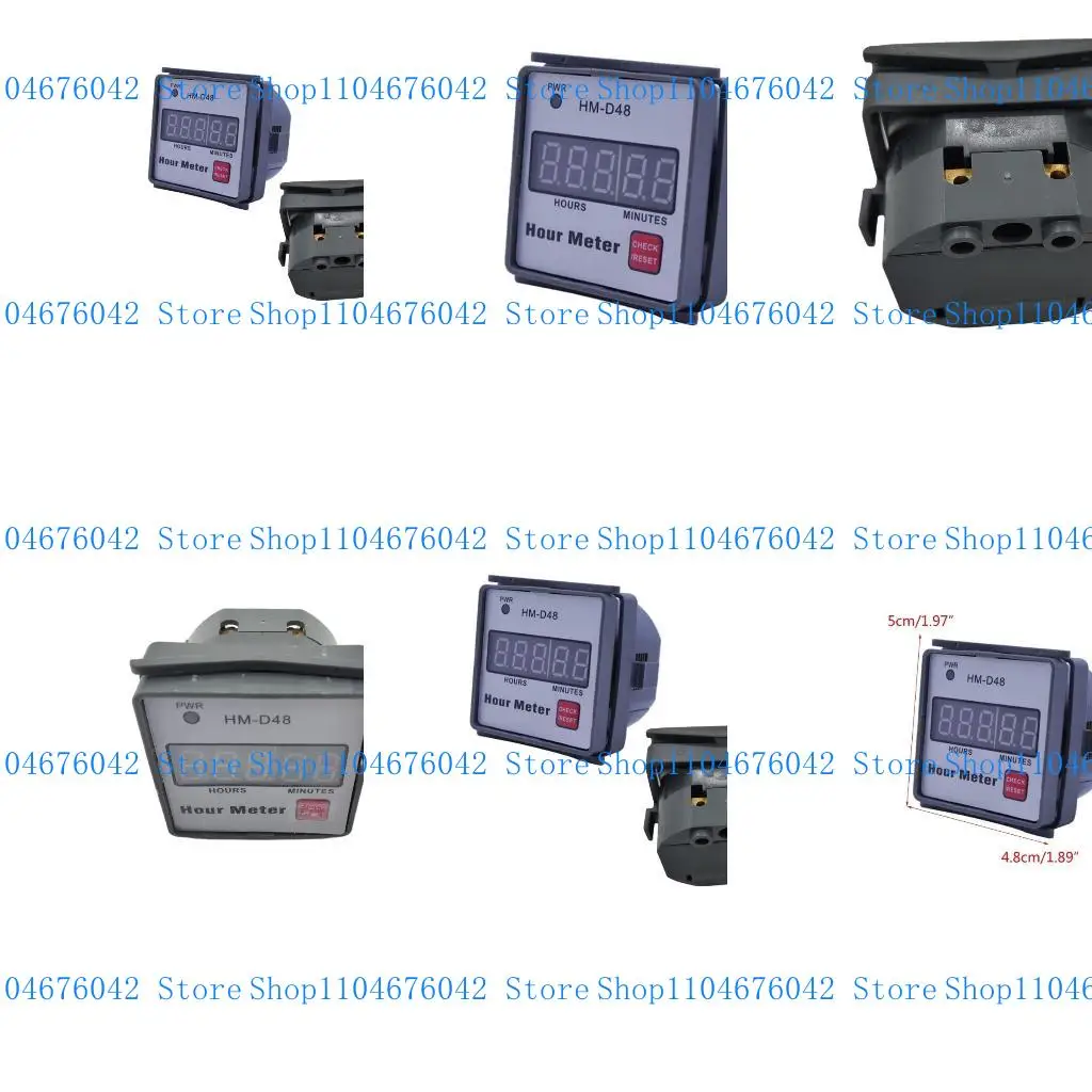 Contaore per generatore di tosaerba Attrezzatura per motori per trattori agricoli HM-D48 Contaore 0‐999,99 ore Timer 220V Contaore
