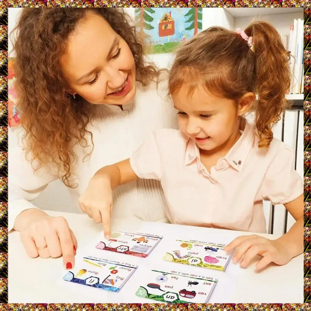 BTCL Phonics Sight Слова Флэш-карты учатся читать Смесь CVC Digraphs Смесь длинных голосовых звуков Игры для первого второго класса