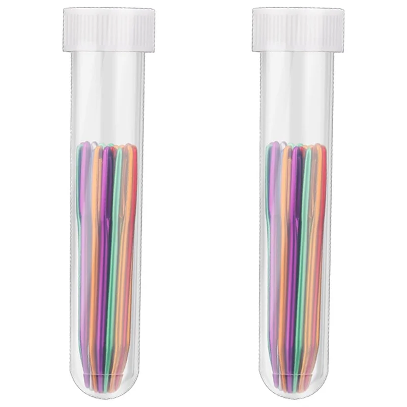 A59E-58Pcs ขนาดใหญ่โค้ง Tapestry เข็มหลอดสําหรับทอผ้าหัตถกรรมขนาดใหญ่ Eye Bent TIP เข็มอลูมิเนียมถักเข็ม