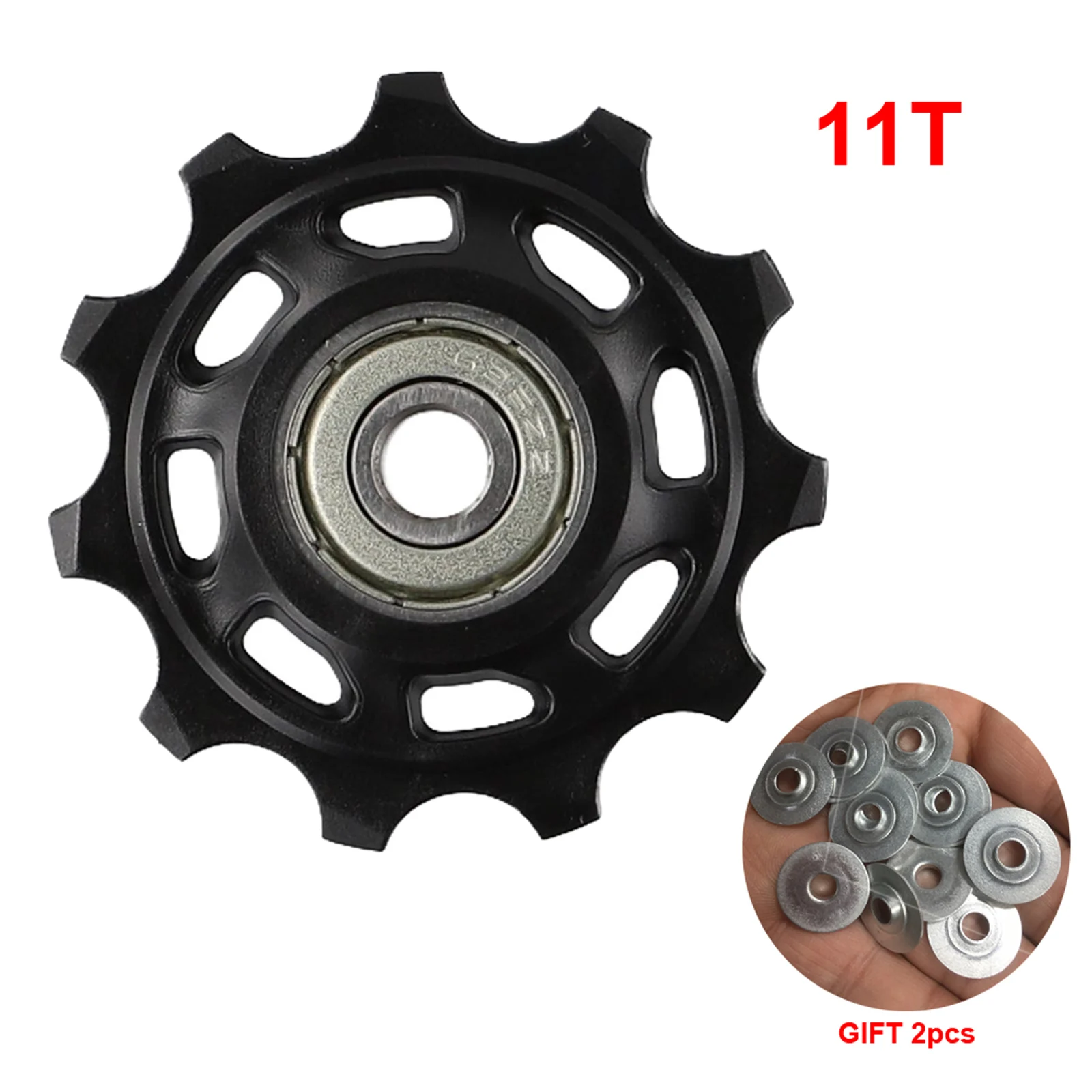 

Bike Rear Derailleur JockeyyWheel Pulley Wheel 11T 13T For 9/10/11 Speed Black ABS Pulley Wheel With Side Cover Waterproof