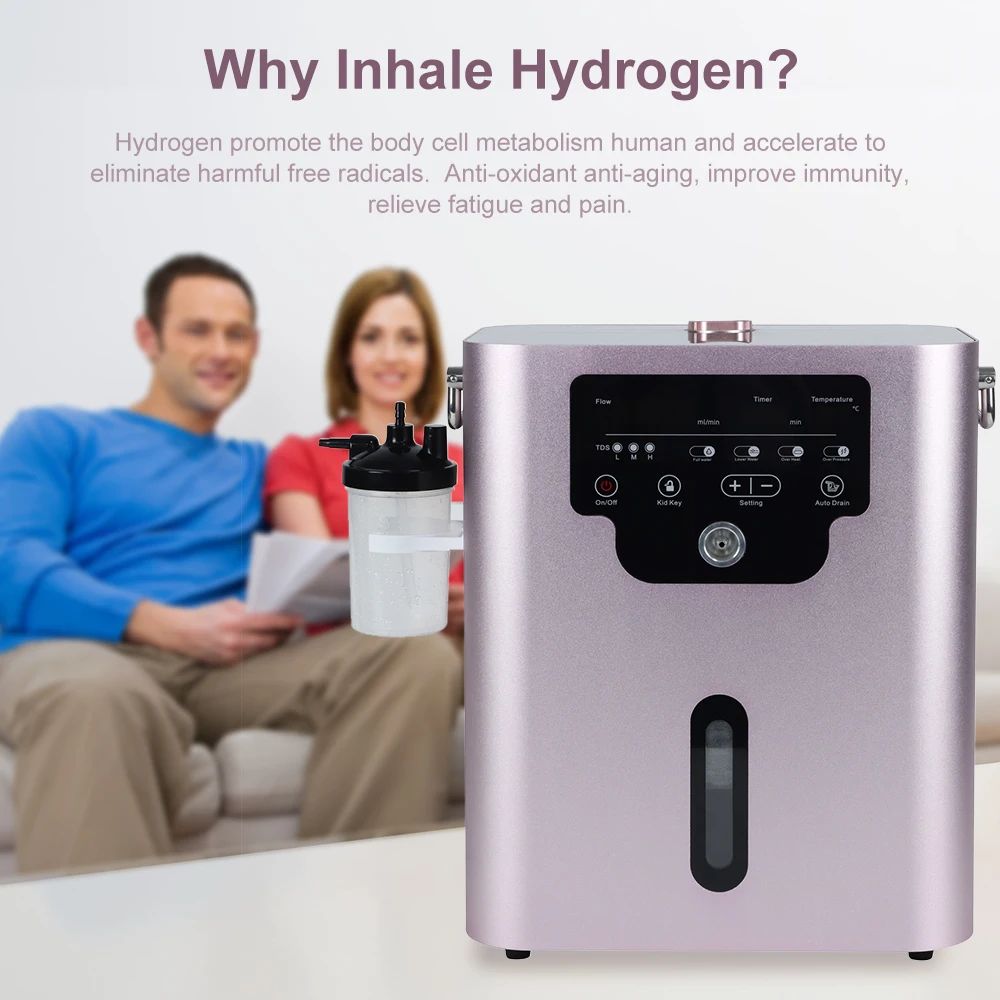 Suyzeko OEM Home Clinic Use Molecular Hydrogen Gas Generator Oxyhydrogen Inhaler SPE PEM 1500ml Hydrogen Inhalation Machine