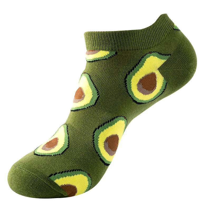 Chaussettes Courtes en Coton Peigné Coloré pour Homme et Femme, Accessoire de Rinçage à l'Eau, Fruits Neutres, citrouille, Avocat, Sushi, à la Mode, Été