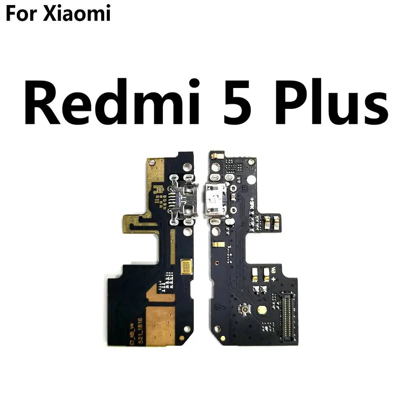 New Micro usb charge charging board & microphone flex Cable For Xiaomi Redmi 5 5A Plus Note 5 5A phone Repair parts