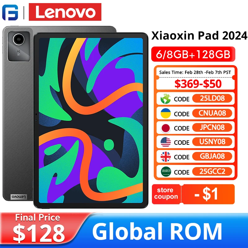 Lenovo Xiaoxin Pad 2024 Tablet Global ROM 6GB 128GB Qualcomm Snapdragon 685 Octa Core 11