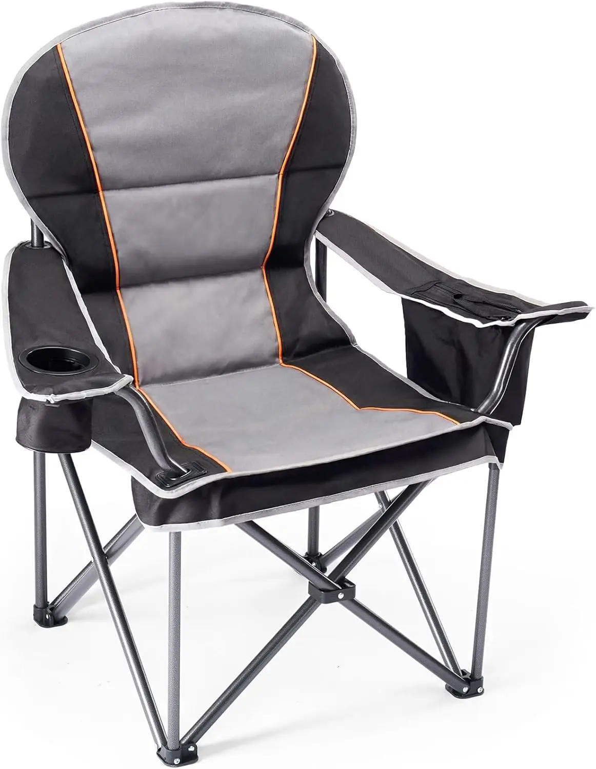 

Heavy Duty Oversized Folding Camping Chair 500lbs Capacity with Cup Holder & Cooler Bag, Portable for Outdoor