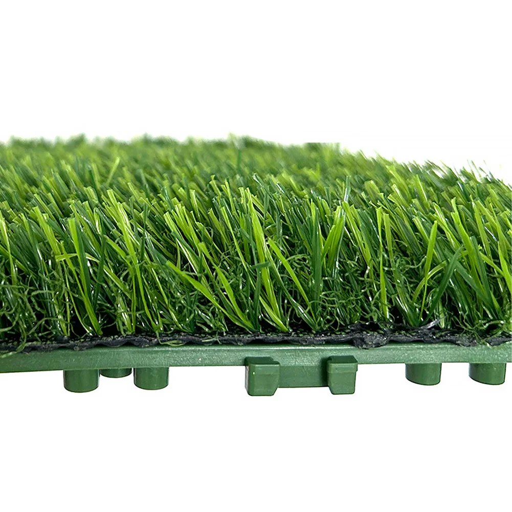 Azulejo de relva artificial, Green Grass Flooring, Tapete de convés interligado, Tapete para gramado de jardim, 12 "x 12", 10pcs