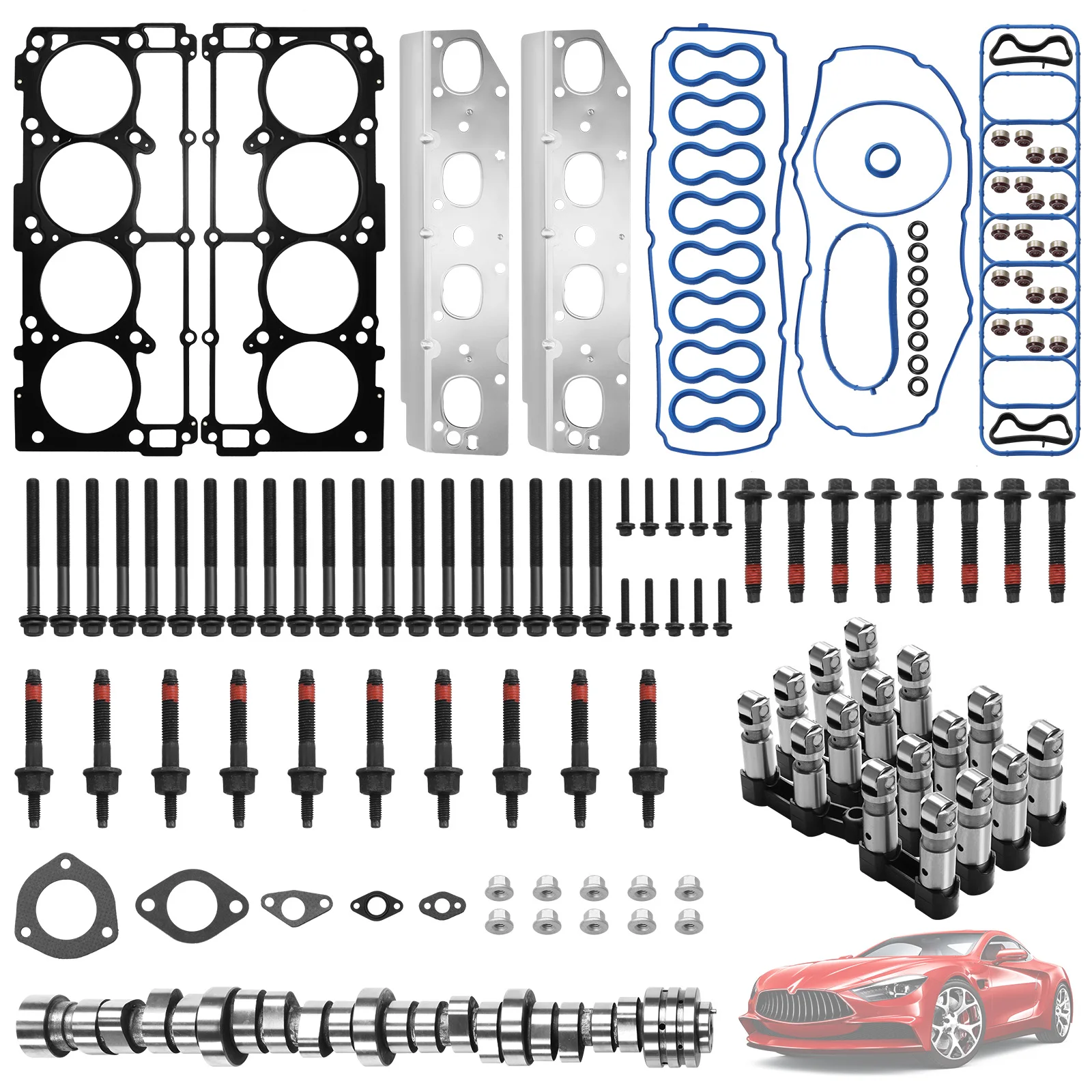 

5.7 Hemi Lifter Cam Kit With Head Gasket Camshaft Valve Lifters & Bolt Set Automotive Gaskets Kit For 09-16 Dodge Ram 1500 5.7L