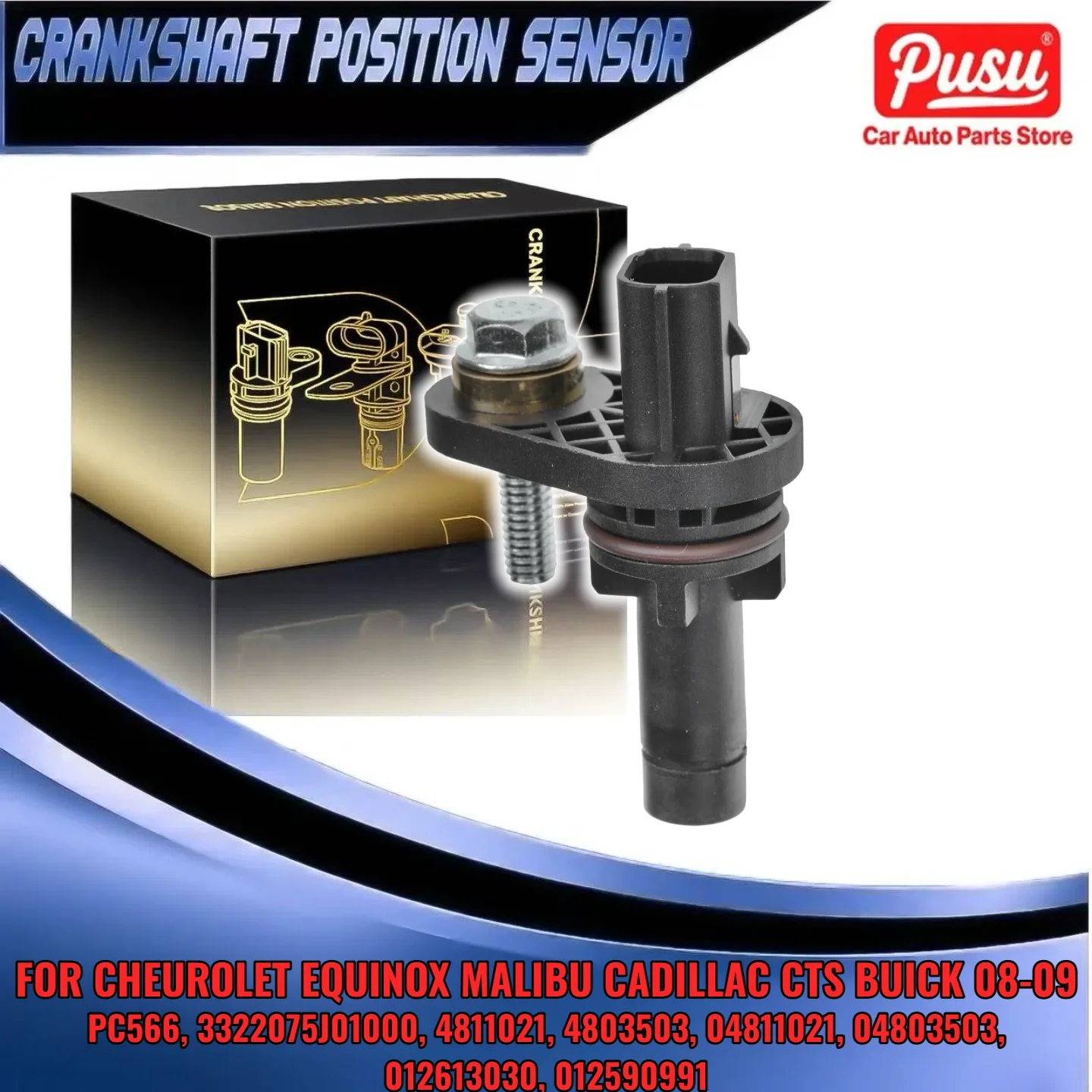 

Crankshaft Position Sensor for Chevrolet Malibu Equinox Buick Cadillac Pontiac PC566 3322075J01000 4811021