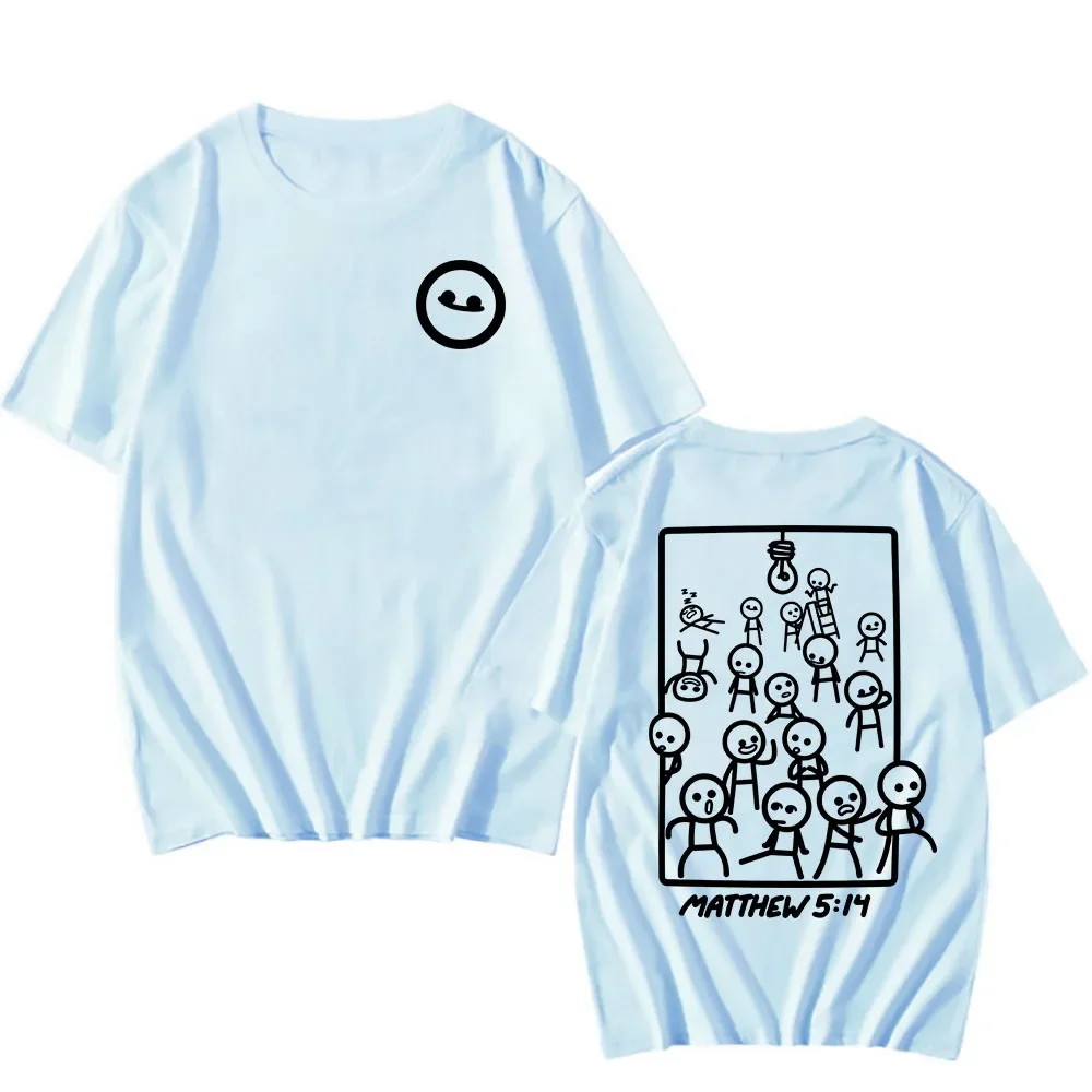 5:14 إنجيل ماثيو كريستيان يسوع تي شيرت قطن قصير الأكمام فضفاضة الذكور التي شيرت للجنسين الشارع الشهير الكرتون الجرافيك طباعة المحملة