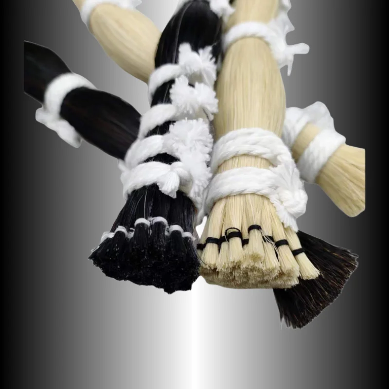 30 bunch Mongolian Horsehair Natural Black White Horse Hair Tail,Violin Cello Double bass Bow hairs 81-84cm