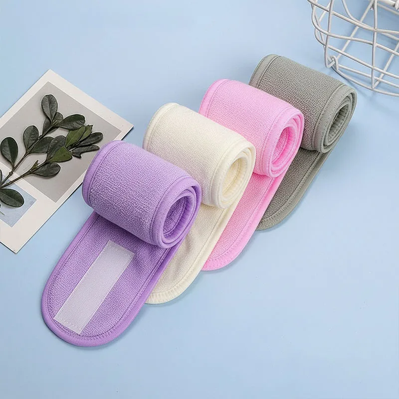 Adjustable Head Band Yoga Spa Headwear Bath Shower Makeup Wash Toweling Hair Make Up Accessories skin care tools FD05 view 2