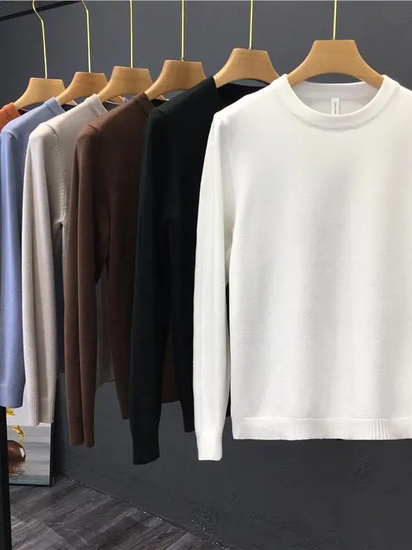 

Slim Fit Long Sve round Ne Трикотаж Модный универсальный базовый слой Молодежный повседневный трикотаж из смеси вискозы из полиэстера Зима...