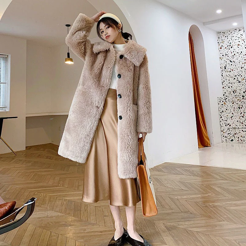 New Winter Ladies Long Lamb Wool Thickened Fur Coat High Fashion Sense Casual Coat Temperament Girls Warm Short Coat 2023