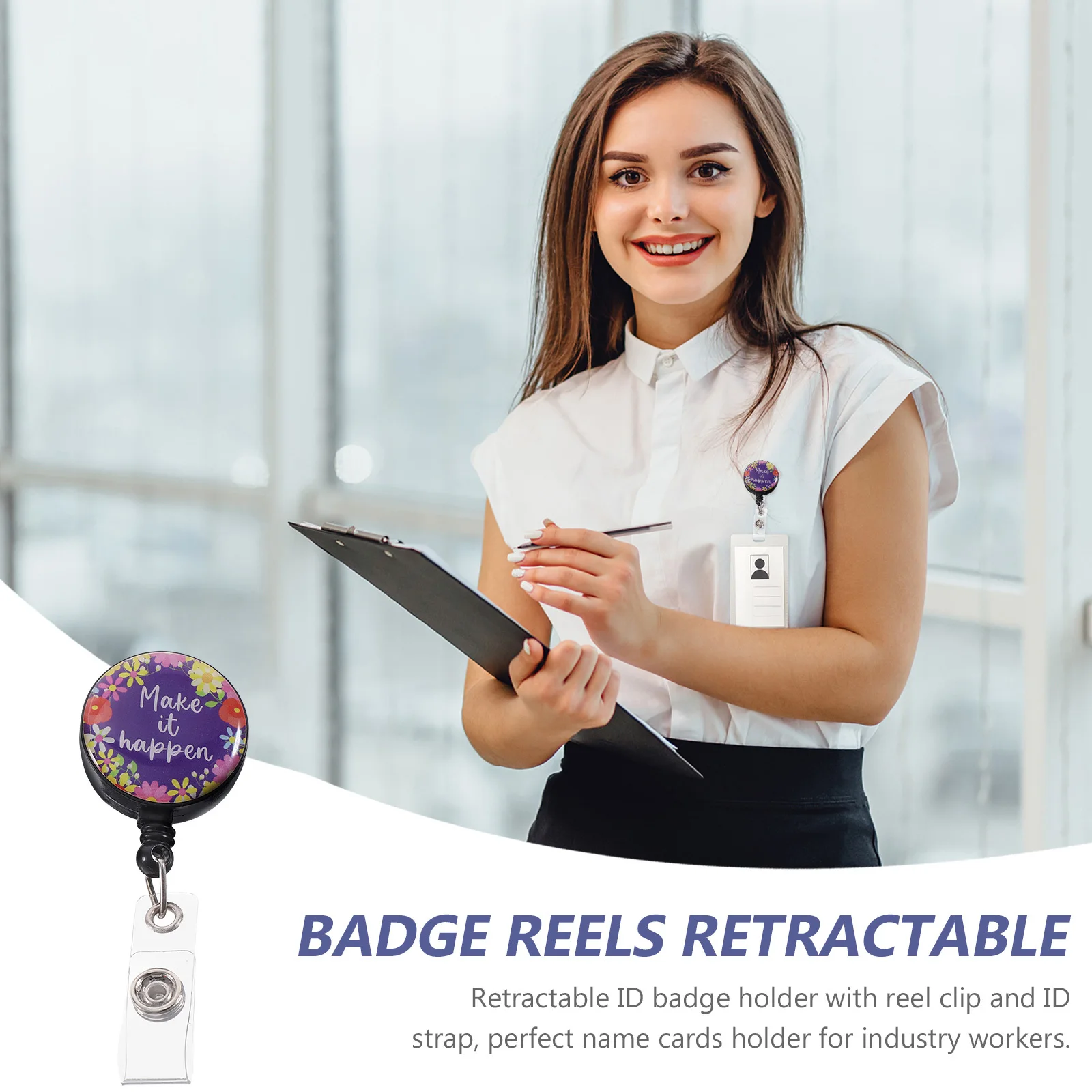 

Heavy Duty Retractable Badge Reel Swivel Holder for Nurses Nurse Badge Holder Name Tag Reel Accessory Cards Accessory