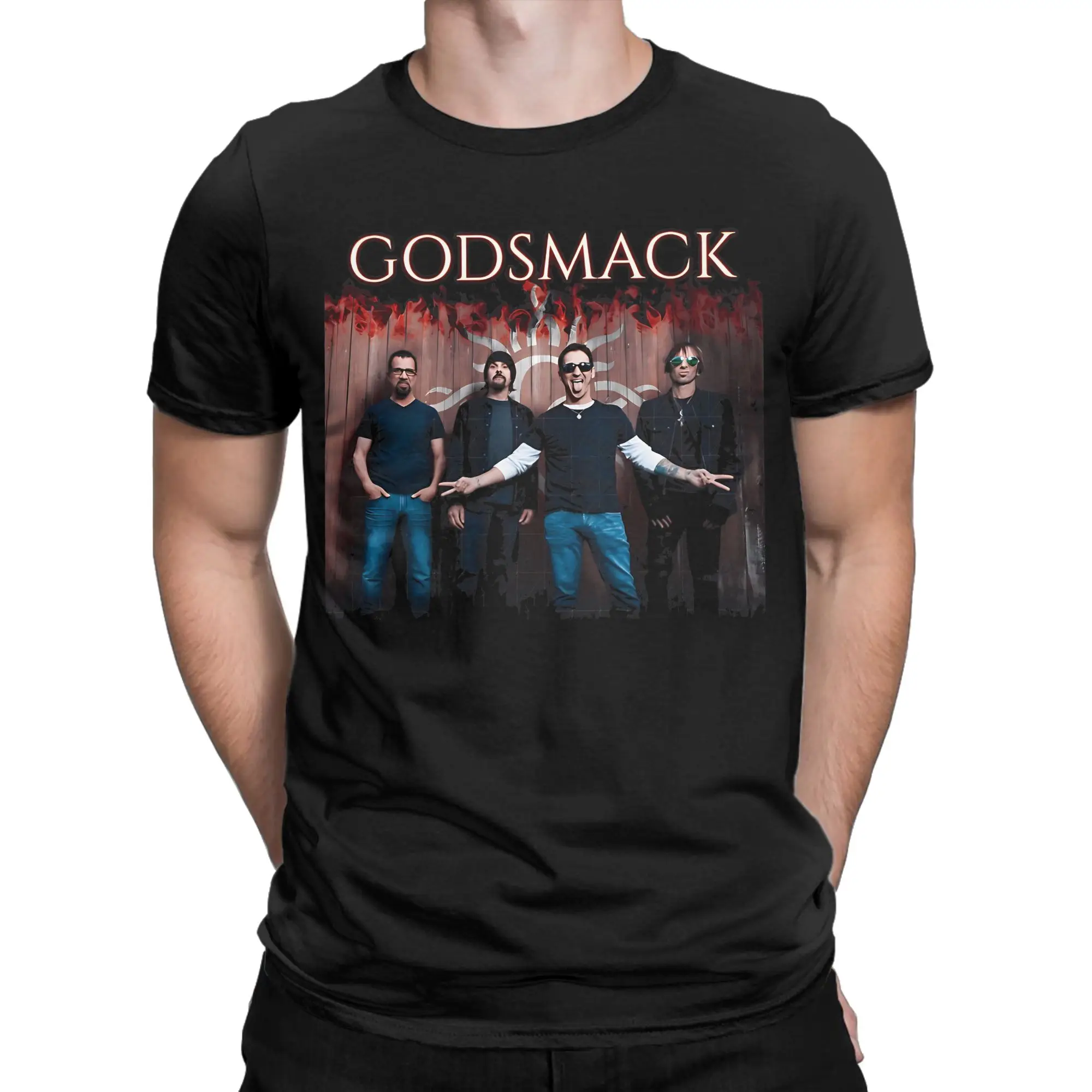 I Stand Alone American Graphic 100% Cotton T-Shirt Godsmack Tops Tees For Men
