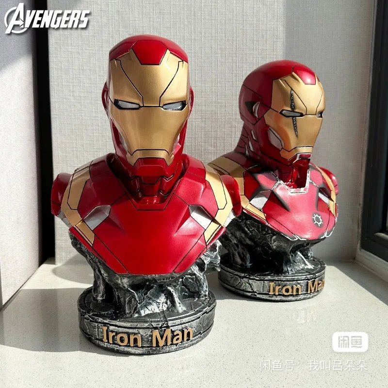 

36cm Marvel Iron Man Bust Action Figure Resin Statue Collection Hero Model Room Decoration Art Sculpture Crafts Gift Decoratio