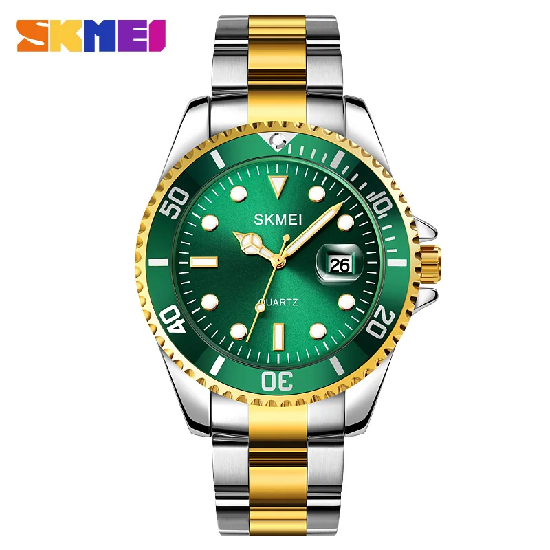 Luxury Business Watch For Men Waterproof Date Luminous Quartz Movement Steel Belt SKMEI Top Fashion Charm Man Watch Reloj Hombre