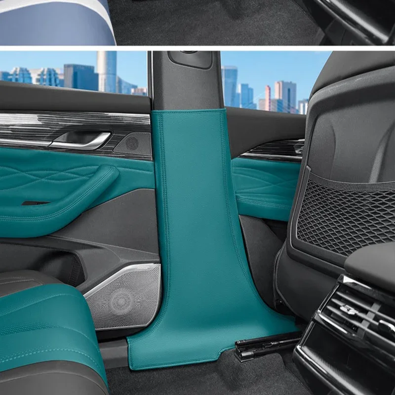 For Geely Monjaro Xingyue L Center Pillar Anti Kick Pad Leather Thickened B-pillar Protective Cover Interior Stickers Decoration