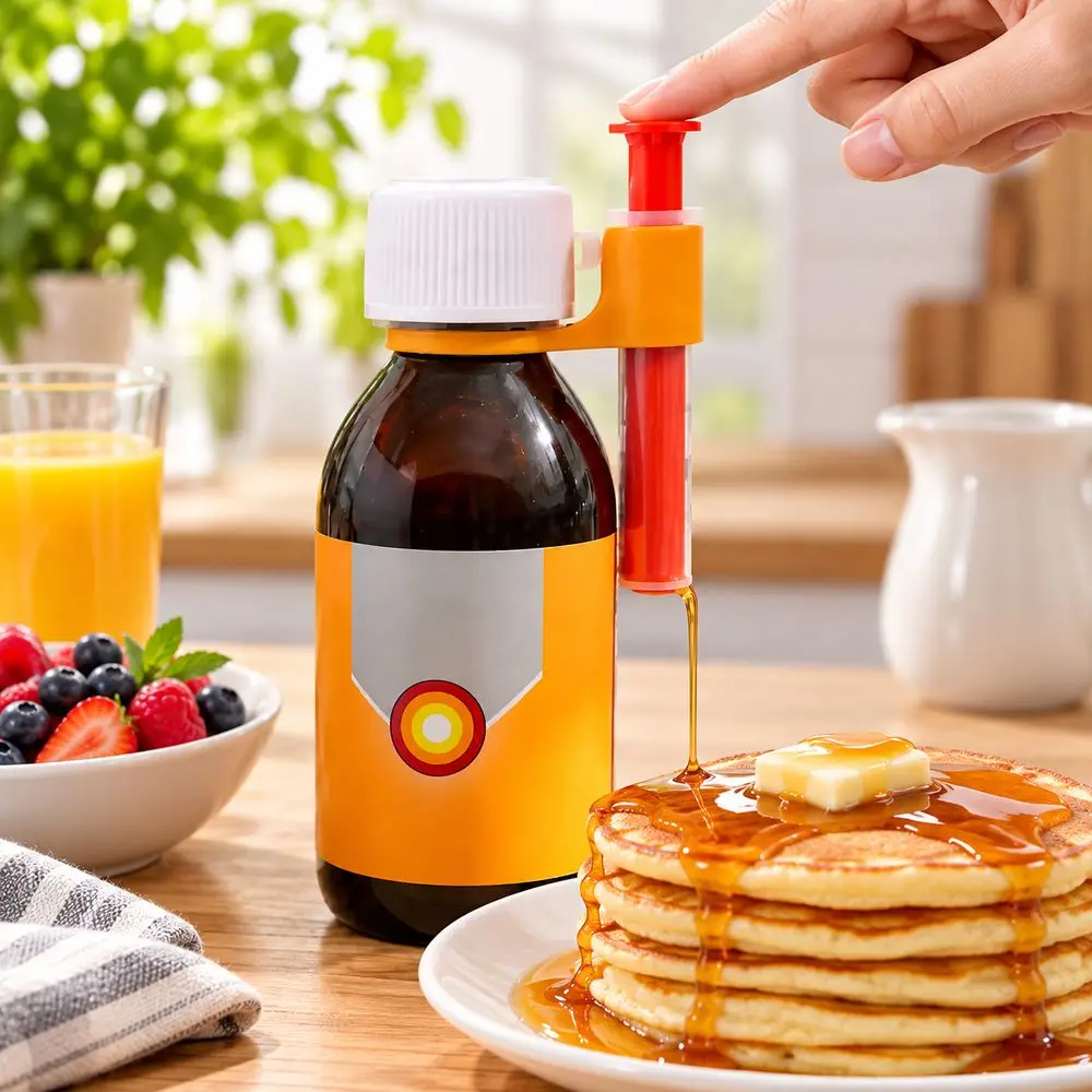 Bottle Support Bracket Syrup Bottle Holder Plastic Snap-On Clip Cylindrical Holder 3D Printed Syrup Dispenser Clip Kitchen
