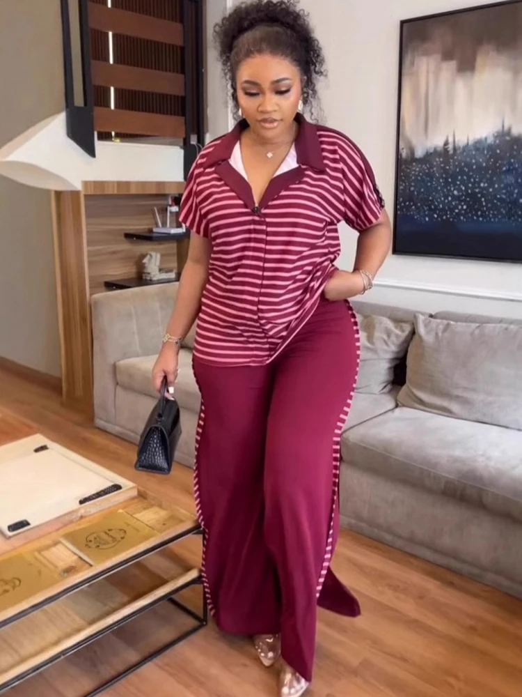 

2 Pieces Women's Sets 2025 Spring Summer Pocket Pullover Suit Short Sleeve Tops And Pants Suits Two Piece Set Tracksuit Outfit