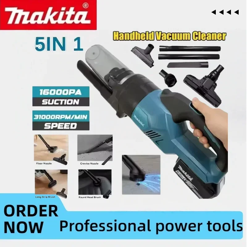 Makita Portable Rechargeable Vacuum Cleaner Compatible 18V Lithium Battery Industrial Home Construction Cleaning Machine