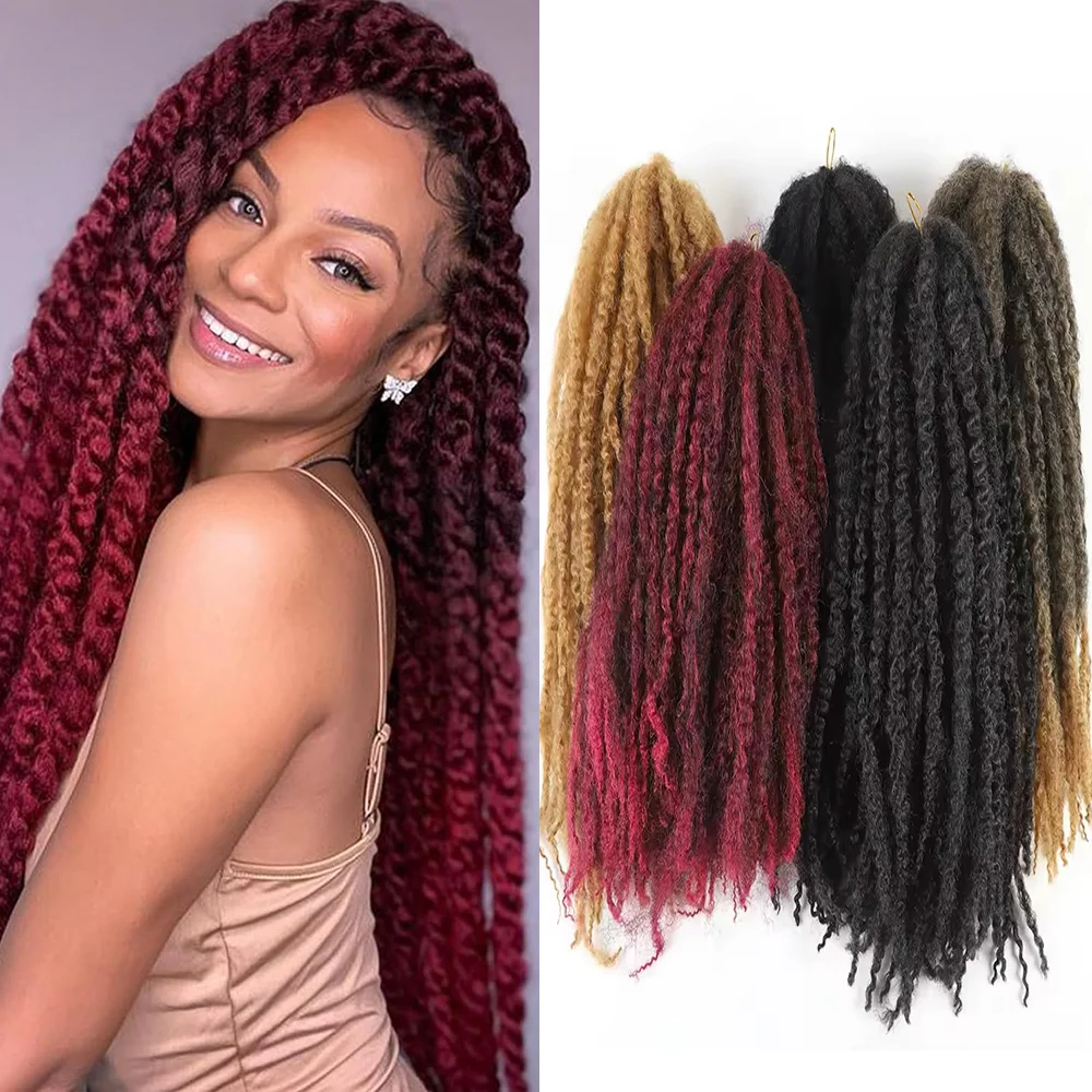 

Marley Hair Crochet Braids Afro Kinky Synthetic Cuban Twist Marley Hair For Twists Braiding Hair Extensions Or Crochet Twist