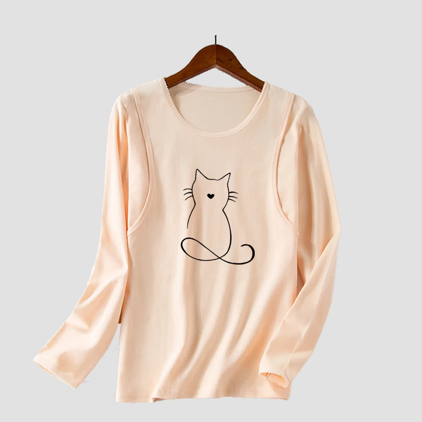 Camisetas para maternidade, amamentação, engraçado, manga longa, mulheres grávidas, gravidez, gato, adorável, animal, moda, tops estampados