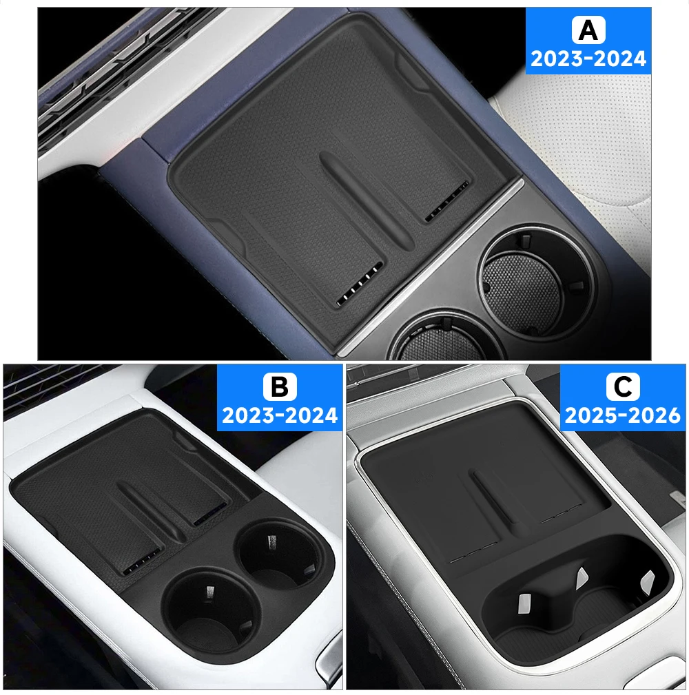 Für Xpeng G6 2023 2024 2025 2026 Auto Kabelloses Lade-Silikonpad Mittelkonsole Getränkehalter-Schutzmatte Schutz-Innenausstattung – Detail 1