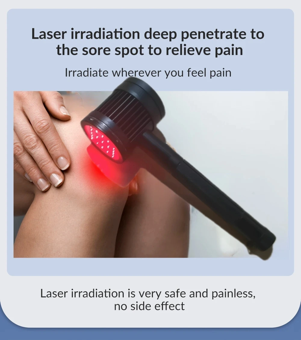 

HLKGO LLLT Laser Device Handheld Equipment 650nm 808nm for Arm Knee Back Pain Relief Tennis Elbow