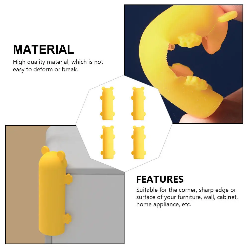 

4 шт. силиконовые защитные уголки для столов, парт, шкафов, водонепроницаемые, легко моющиеся, безопасные защитные накладки для детей