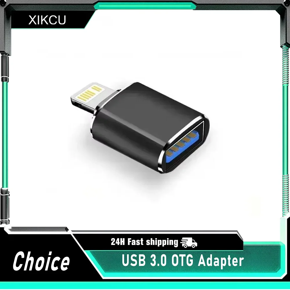 

USB 3.0 OTG Adapter for iPhone 16 15 14 13 Pro XS Max XR X 8 Plus 7 6s IPad Lightning Male To USB 3.0 Adapter for IOS 13 Above