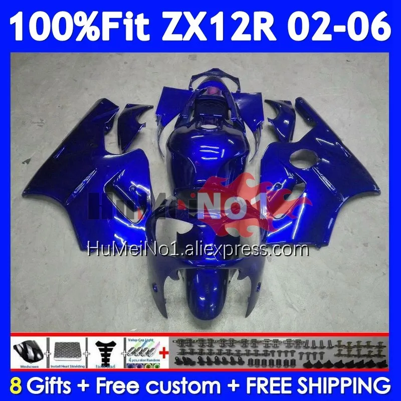 OEM Kit For KAWASAKI NINJA ZX-12R ZX 12R 1200 226No.56 ZX12R 02 03 New Blue 04 05 06 ZX1200 2002 2003 2004 2005 2006 Fairing