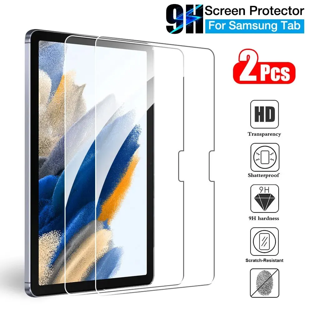 2Pcs Screen Protector Tempered Glass for Samsung Galaxy Tab S6 Lite S9 Ultra Plus S7 Fe A8 A9 Plus S8 S9 Fe A8 Tablet Film