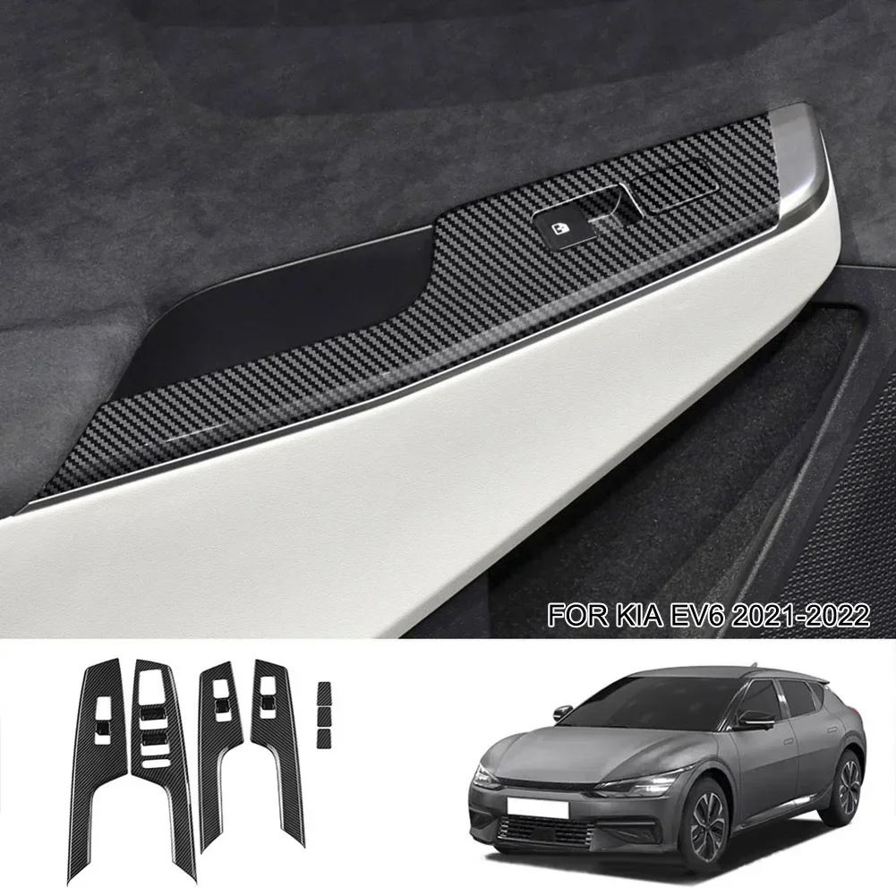 Trim Handle Bowl Cover 7Pcs ABS Car Accessories Carbon Fiber Style Door Parts Interior Decoration Brand New High Quality